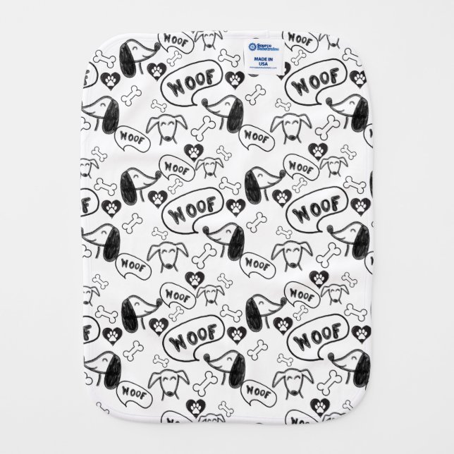 Puppy Pals Baby Burp Cloth (Back)