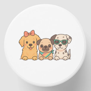 Puppy Pals � Cute Trio of Dogs in Pastel Style Mini Candle Favors