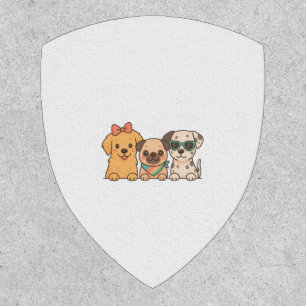 Puppy Pals – Cute Trio of Dogs in Pastel Style Patch