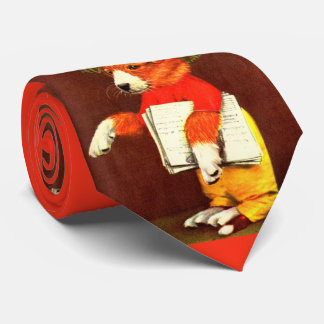 puppy paperboy print neck tie