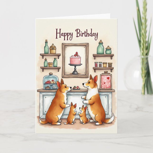 Puppy Party Birthday Card (Front)