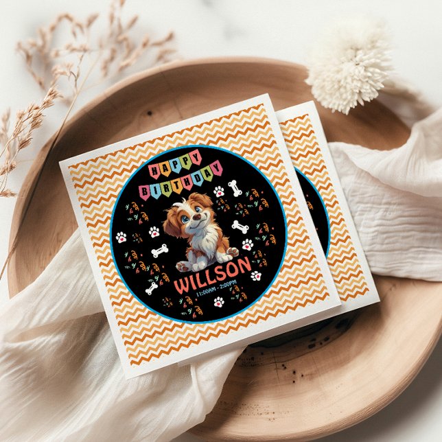 Puppy Party Birthday  | Cute Kids Dog Theme Napkins (Creator Uploaded)