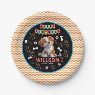 Puppy Party Birthday Cute Kids Dog Theme Paper Plates