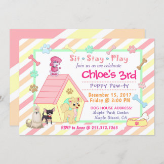 Puppy Party Birthday Invitation  |  5x7