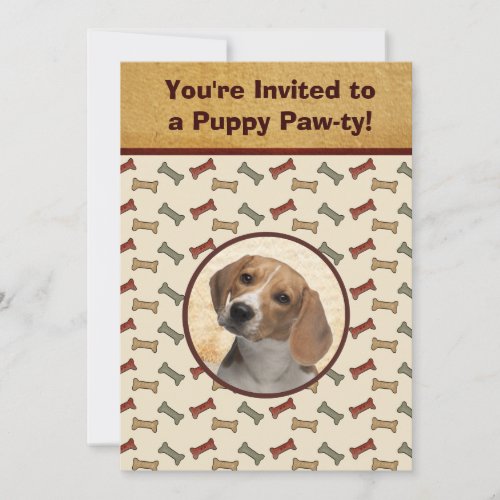 Puppy Party Dog Event Custom Pet Photo Invitation