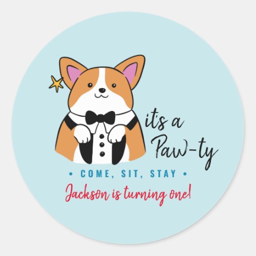 puppy party favor tag