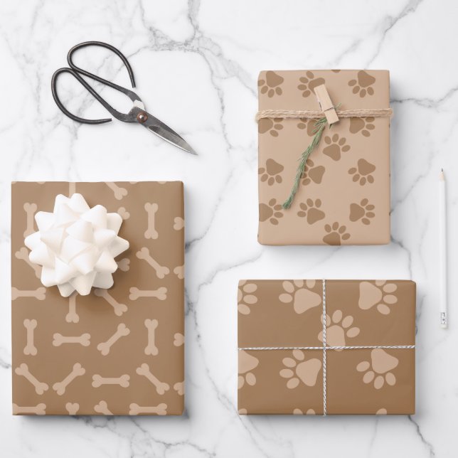 Puppy Party Gift Wrap, Kids & Pets Birthday Wrapping Paper Sheets (Front)
