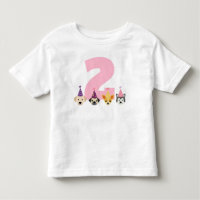 Puppy Party Girl Birthday Shirt - Pink