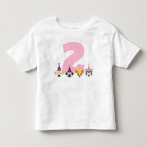 Puppy Party Girl Birthday Shirt - Pink