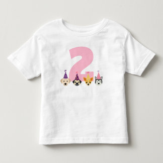 Puppy Party Girl Birthday Shirt - Pink