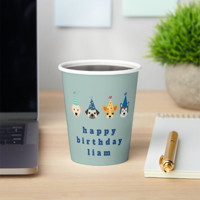 Puppy Party Kids Celebration Coffee Paper Cups (Insitu)