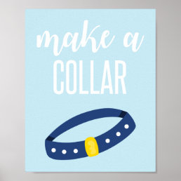 Puppy Party Sign Make a Collar Blue