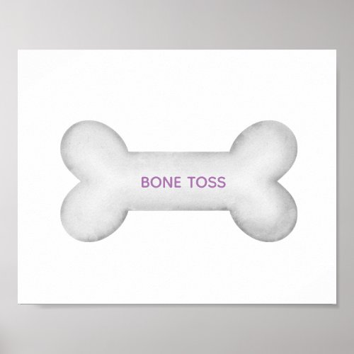 Puppy Party Signage Bone Toss Poster