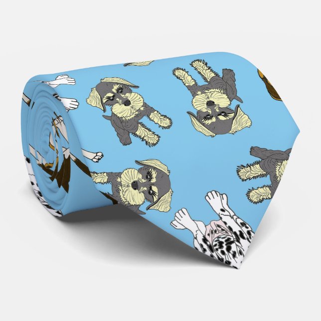 Puppy Pattern Neck Tie (Rolled)