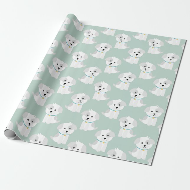 Puppy Pattern Wrapping Paper (Unrolled)