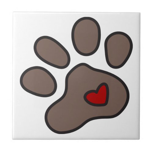 Puppy Paw Ceramic Tile