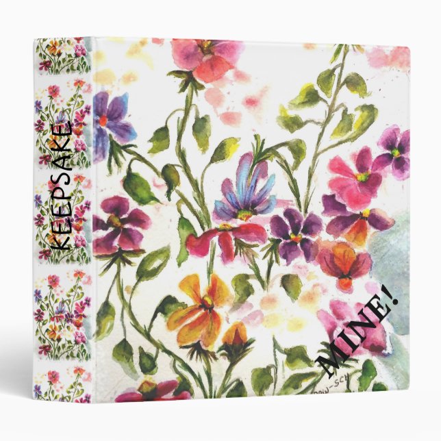 Puppy Paw Print Flowers ANGEL Binder (Front/Spine)