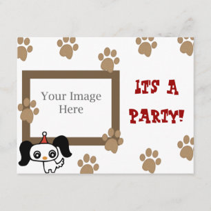 Puppy Paw Print Party Invitation