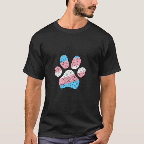 Puppy Paw Print Transgender Flag Trans Pride LGBTQ T_Shirt