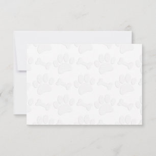 Puppy Paw Prints and Bones Blank Note Card