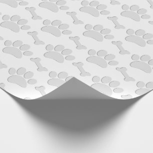 Puppy Paw Prints and Bones Custom Wrapping Paper
