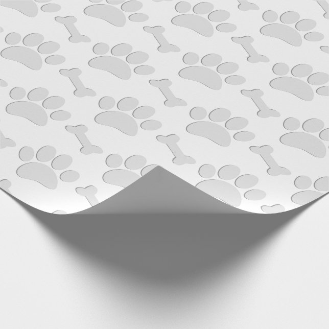 Puppy Paw Prints and Bones Custom  Wrapping Paper (Corner)