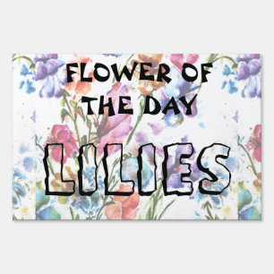 PUPPY PAW PRINTS FLOWER YARD SIGN