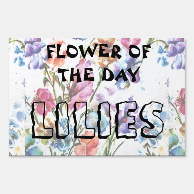 PUPPY PAW PRINTS | FLOWER YARD SIGN (Front)