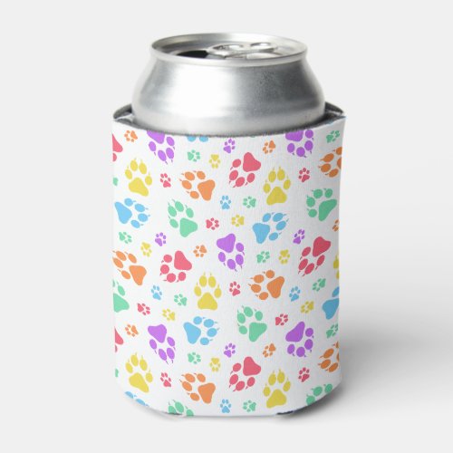 Puppy paw prints pattern design can cooler