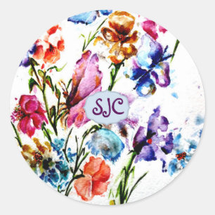 PUPPY PAW PRINTS   ROUND STICKER