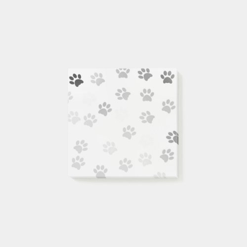 Puppy Paw Prints Sticky Notes Black and White