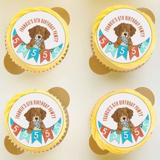 Puppy Paw-ty 5th Birthday Party Edible Frosting Rounds