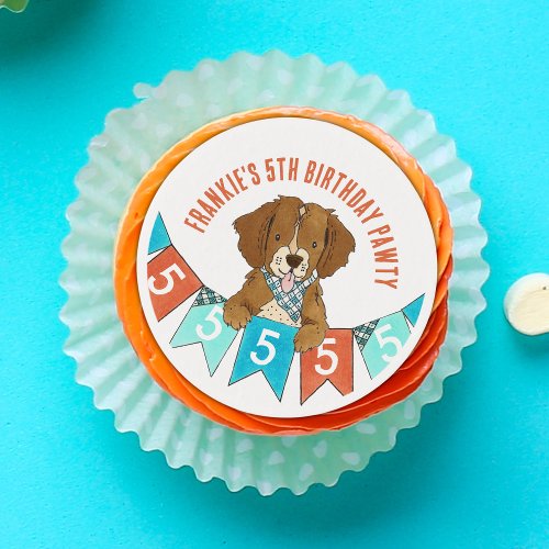 Puppy Paw_ty 5th Birthday Party Edible Frosting Rounds