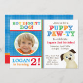 Puppy Paw-ty Birthday Party Invitation (Primary) (Front/Back)