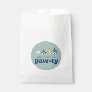 Puppy Paw-ty Treat, Dog Birthday Party, Thank You Favor Bag