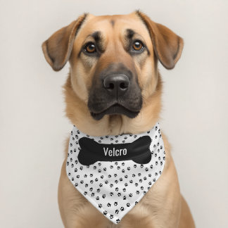 Puppy Paws Bandana Collar w Bone Personalization