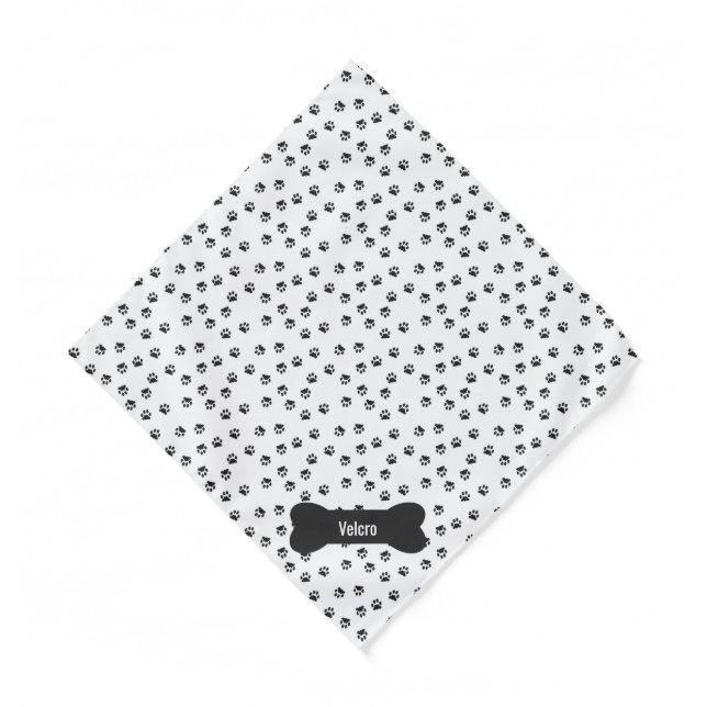 Puppy Paws Bandana with Bone Personalization (Front)