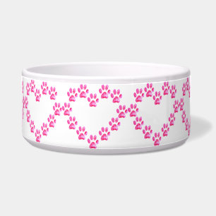 Puppy paws dog prints dad pup mom good boy rescue bowl