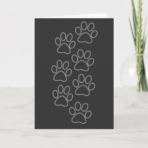 Puppy paws dog prints dad pup mom good boy rescue card