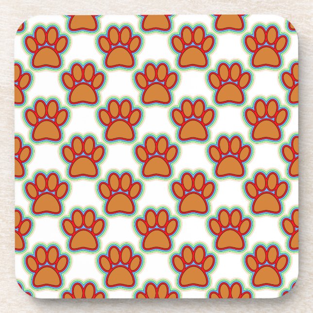 Puppy Paws Drink Coaster (Front)