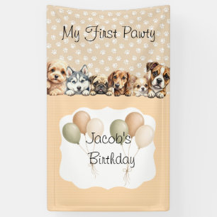 Puppy Pawty Birthday Banner