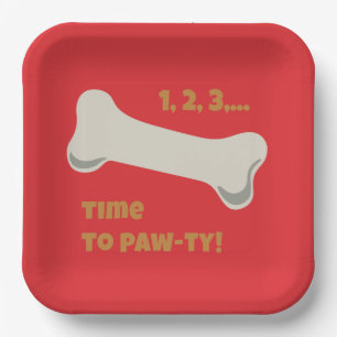 Puppy Pawty Birthday Paper Plates
