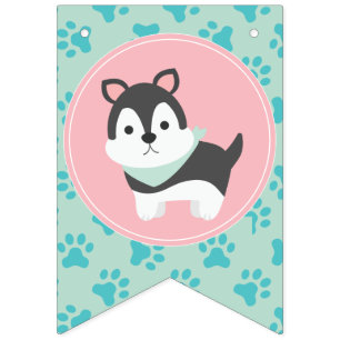 Puppy Pawty Birthday Party bunting banner