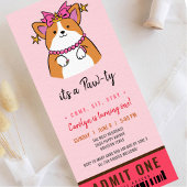 Puppy Pawty birthday ticket invitation