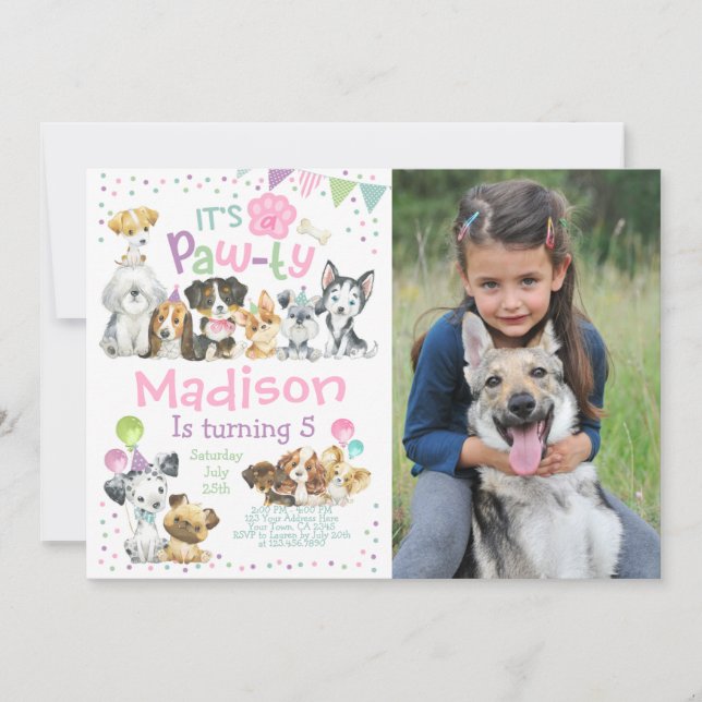 Puppy Pawty Invitation (Front)
