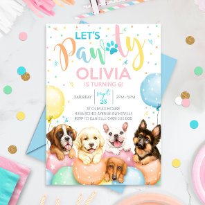 Puppy Pawty Invitation Dog Invitation Girl