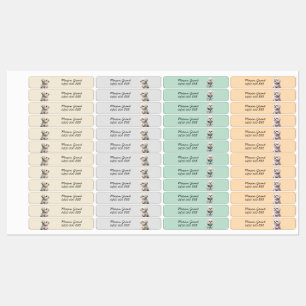 puppy personalized name & phone number iron-on labels