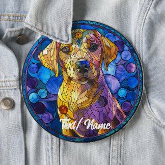 Puppy Pet Dog Stain Glass Design Pin 
