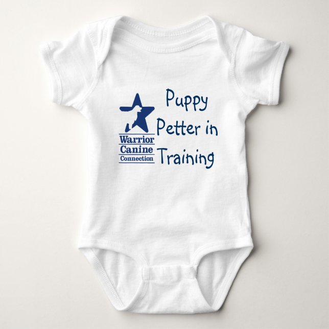 Puppy Petter in Training onsie Baby Bodysuit (Front)