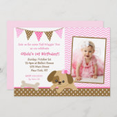 Puppy Photo Birthday Party Invitations (Front/Back)